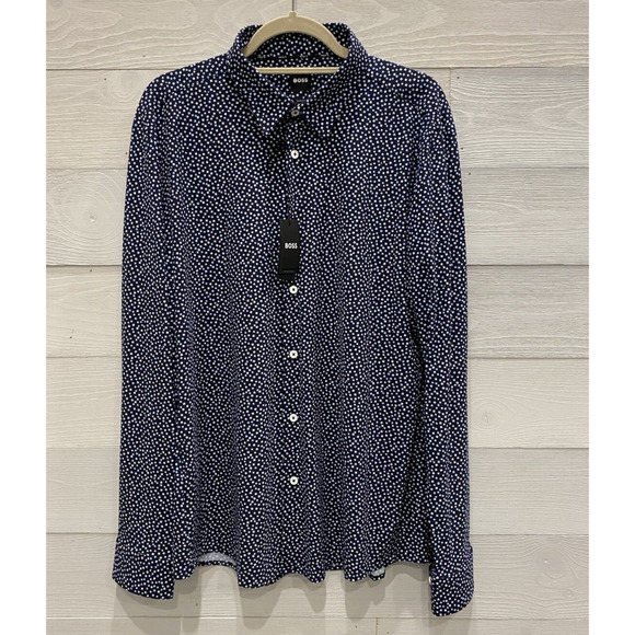 BOSS Shirt Mens Size XL NEW Slim Fit Performance Stretch Professional Button Up